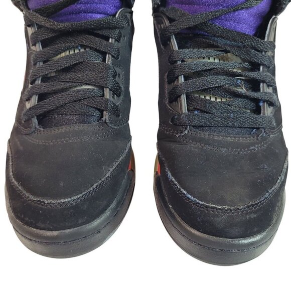 Air Jordan 5 Retro Grapes Black Purple Teal Red Boys Sneakers Size 5Y Nike Air - Picture 3 of 10